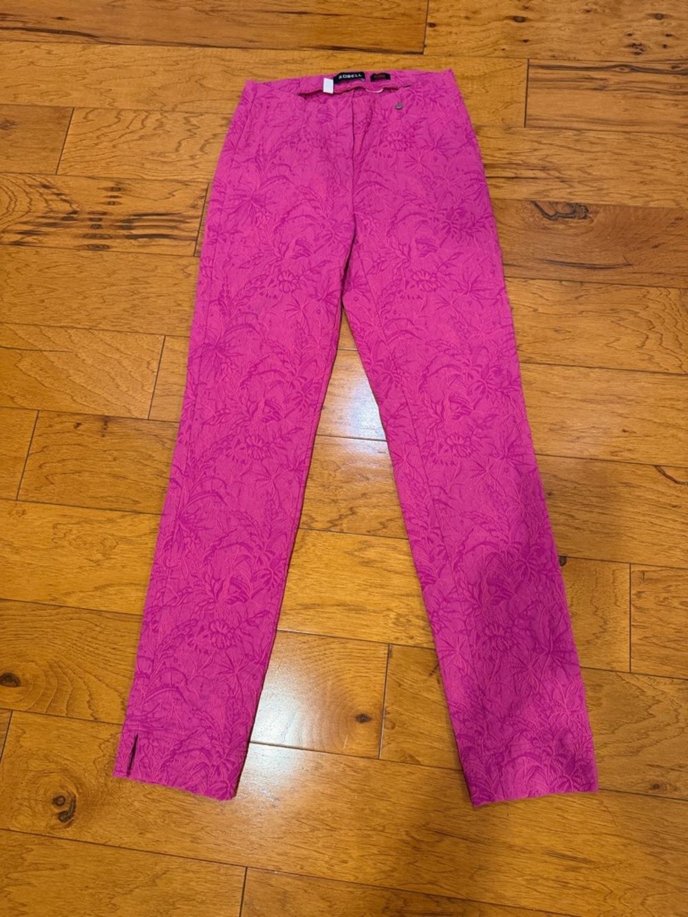 Robell Modell Marie Fuchsia Jacquard Slim Trousers